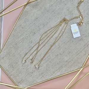NWT Kendra Scott Mayer Hold Multi Strand Necklace in White Crystal